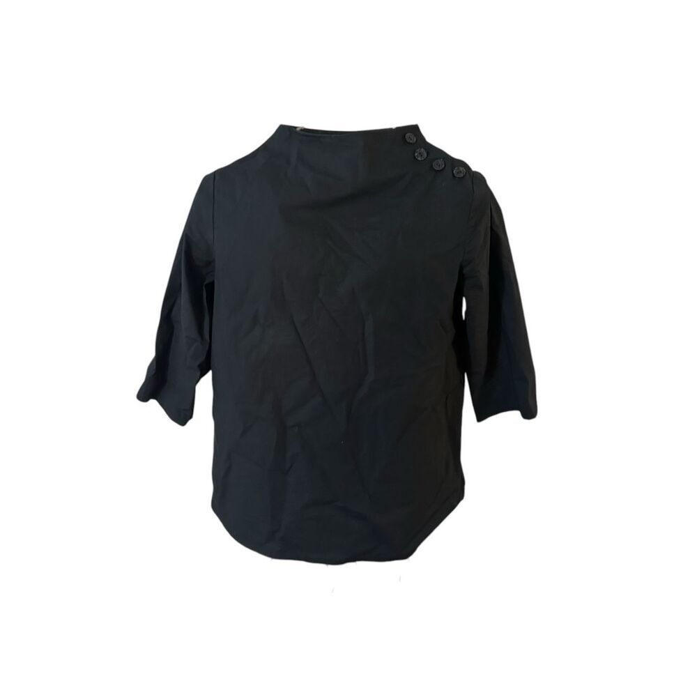 Beautiful OOS ALBUS LUMEN black 100% cotton blouse top shirt tunic Australian de - Picture 3 of 10